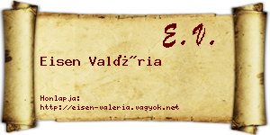 Eisen Valéria névjegykártya