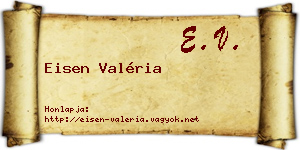 Eisen Valéria névjegykártya